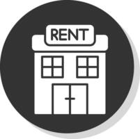 Renting Glyph Shadow Circle Icon Design vector