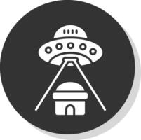 Ufo Glyph Shadow Circle Icon Design vector