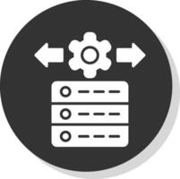 datos administración glifo sombra circulo icono diseño vector