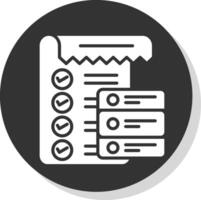 Data List Glyph Shadow Circle Icon Design vector