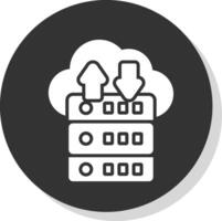 Data Flow Glyph Shadow Circle Icon Design vector