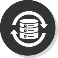 Data Synchronization Glyph Shadow Circle Icon Design vector