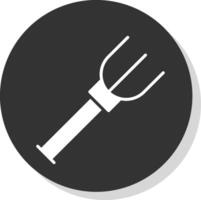Fork Glyph Shadow Circle Icon Design vector