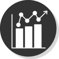 Bar Chart Glyph Shadow Circle Icon Design vector