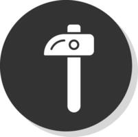 Hammer Glyph Shadow Circle Icon Design vector