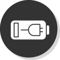 Charging Battery Glyph Shadow Circle Icon Design vector