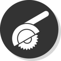 Mitre Saw Glyph Shadow Circle Icon Design vector