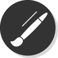 Paint Brush Glyph Shadow Circle Icon Design vector