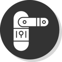 Door Lock Glyph Shadow Circle Icon Design vector