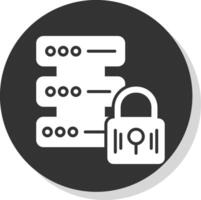 Secure Data Glyph Shadow Circle Icon Design vector