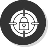 Targeting Glyph Shadow Circle Icon Design vector