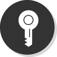 Key Glyph Shadow Circle Icon Design vector