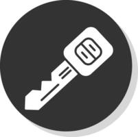 Car Key Glyph Shadow Circle Icon Design vector