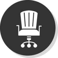 oficina silla glifo sombra circulo icono diseño vector