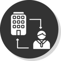 B2c Glyph Shadow Circle Icon Design vector