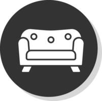 Sofa Glyph Shadow Circle Icon Design vector