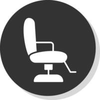 Barber Chair Glyph Shadow Circle Icon Design vector