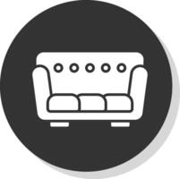 Sofa Glyph Shadow Circle Icon Design vector