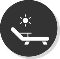 Deck Chair Glyph Shadow Circle Icon Design vector