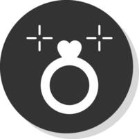 Boda anillo glifo sombra circulo icono diseño vector