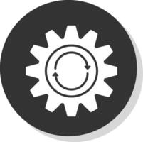 repetir glifo sombra circulo icono diseño vector