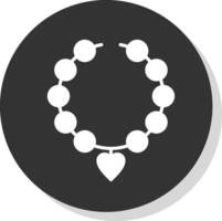 Pearl Necklace Glyph Shadow Circle Icon Design vector