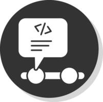 Programming Glyph Shadow Circle Icon Design vector
