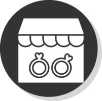 Rings Shop Glyph Shadow Circle Icon Design vector