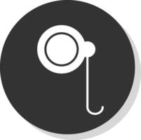 Monocle Glyph Shadow Circle Icon Design vector