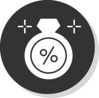 Discount Glyph Shadow Circle Icon Design vector