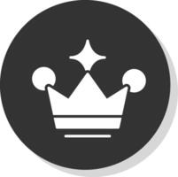 Crown Glyph Shadow Circle Icon Design vector