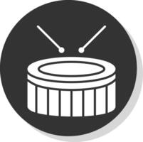 trampa tambor glifo sombra circulo icono diseño vector