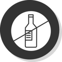 No Alcohol Glyph Shadow Circle Icon Design vector