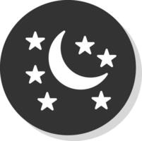 Moon Glyph Shadow Circle Icon Design vector