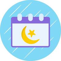 Ramadán hora mesa glifo sombra circulo icono diseño vector