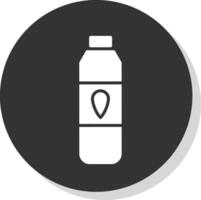 Leche botella glifo sombra circulo icono diseño vector