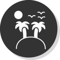 Island Glyph Shadow Circle Icon Design vector