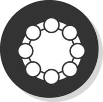 Tambourine Glyph Shadow Circle Icon Design vector
