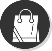 Shopping Bag Glyph Shadow Circle Icon Design vector