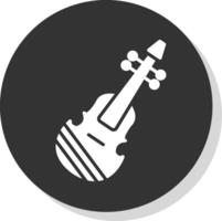 Violin Glyph Shadow Circle Icon Design vector