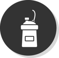 Protein Shake Glyph Shadow Circle Icon Design vector