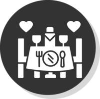 Wedding Dinner Glyph Shadow Circle Icon Design vector