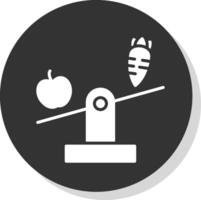 Balanced Diet Glyph Shadow Circle Icon Design vector