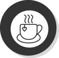 Mug Glyph Shadow Circle Icon Design vector