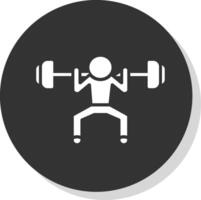 Weight Lifting Glyph Shadow Circle Icon Design vector
