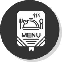 Menu Glyph Shadow Circle Icon Design vector