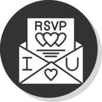 Rsvp Glyph Shadow Circle Icon Design vector