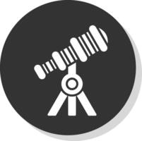 Telescope Glyph Shadow Circle Icon Design vector