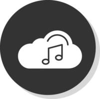 Cloud Glyph Shadow Circle Icon Design vector