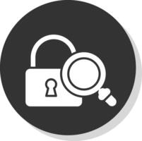 Padlock Glyph Shadow Circle Icon Design vector